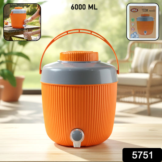 Family enjoying cold water from the ChillPour Insulated Water Jug 6L during a picnic.