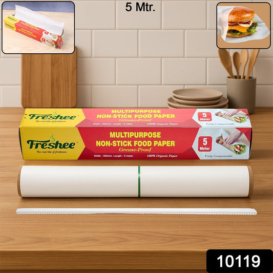 Sandwich wrapped in Freshee non-stick food paper demonstrating food wrapping use