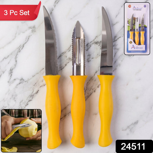 Kitchen knife and peeler set pack with ergonomic handles