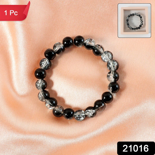 Fashion crystal bead slip-on bracelet in dual-tone colors