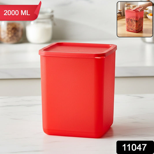 2000 ml rectangular matt finish multi-purpose storage container for pantry