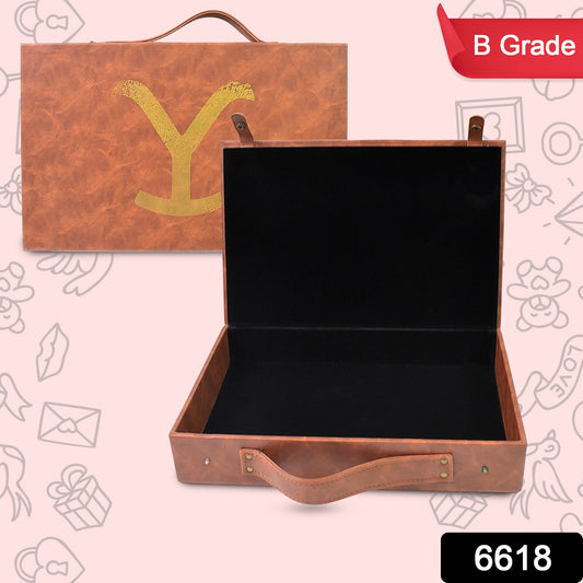 Top view of the ClassiCarry multi-purpose leather case, showcasing its refined texture.