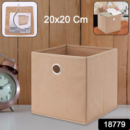 Foldable square storage box arranged inside wardrobe cupboard