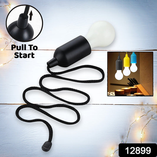 A versatile hanging LED bulb providing convenient light inside a dark closet.