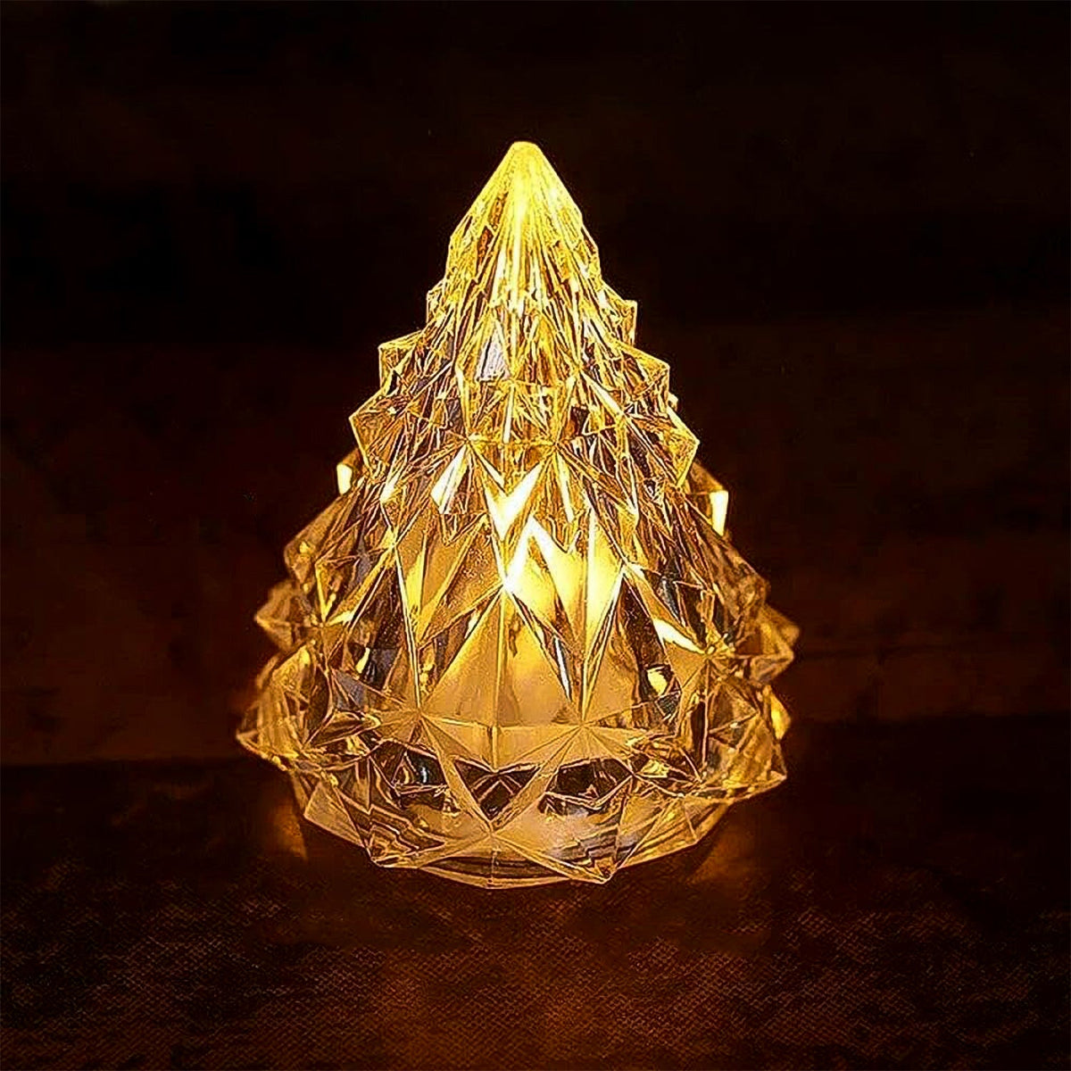 Multiple Iceberg Pyramid LED tea lights arranged for festive display.