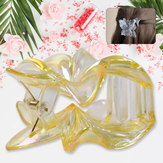 Simple matte hair clamp grip holding hair securely back during face washing