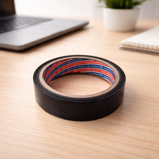 Black electrical insulation tape roll measuring 70mm x 15mm for wire repair