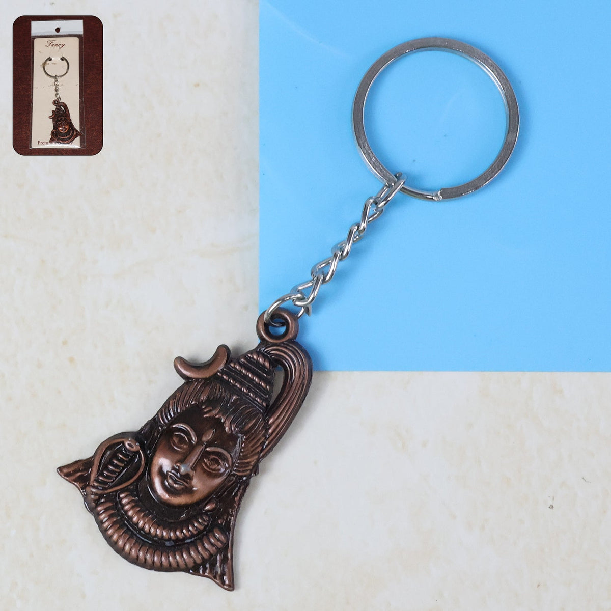 Metal Lord Shiva keychain set perfect for devotional gifting