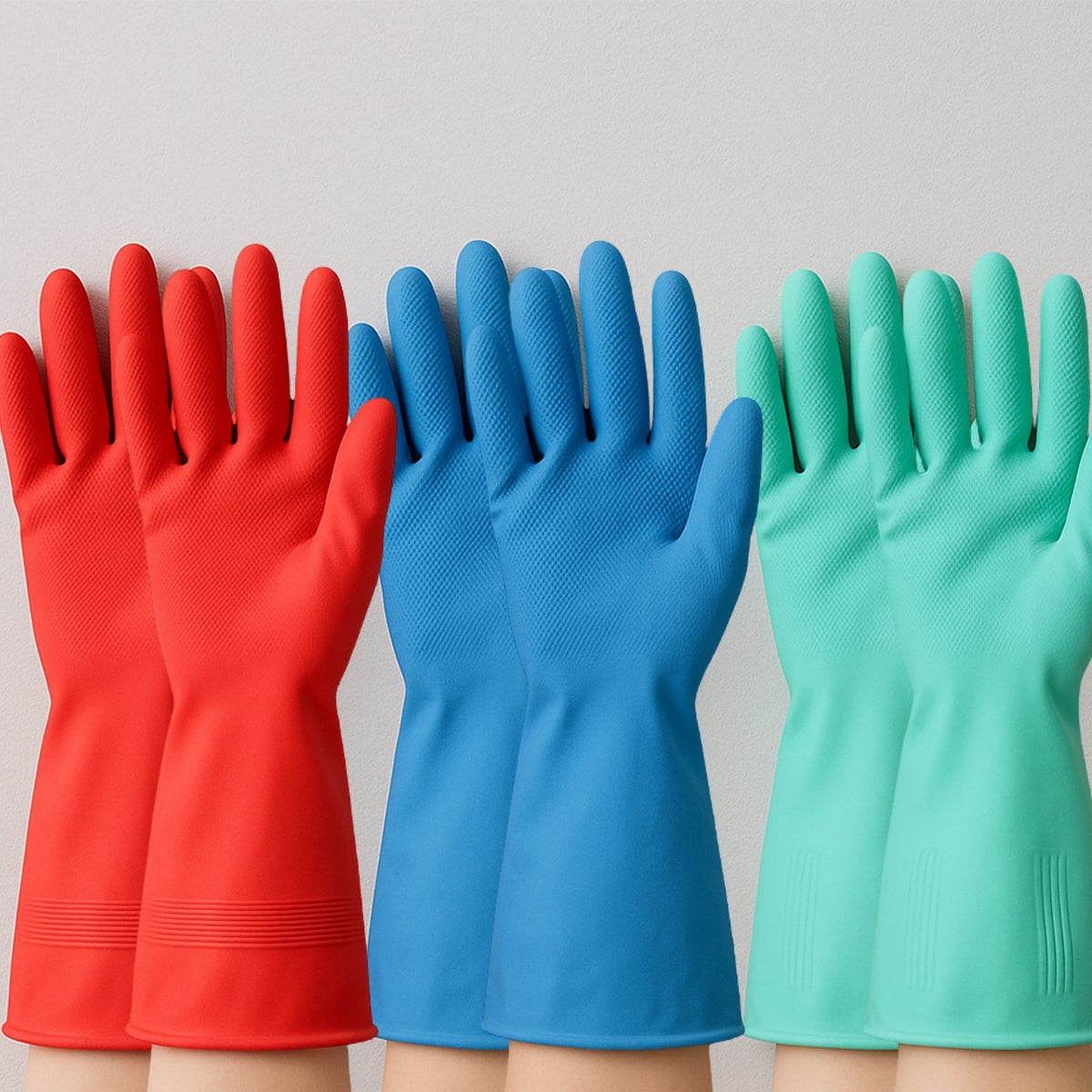 Textured palm of cleaning gloves for non-slip grip