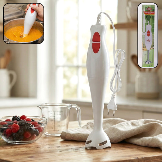 Electric hand blender stick with sharp stainless steel blades