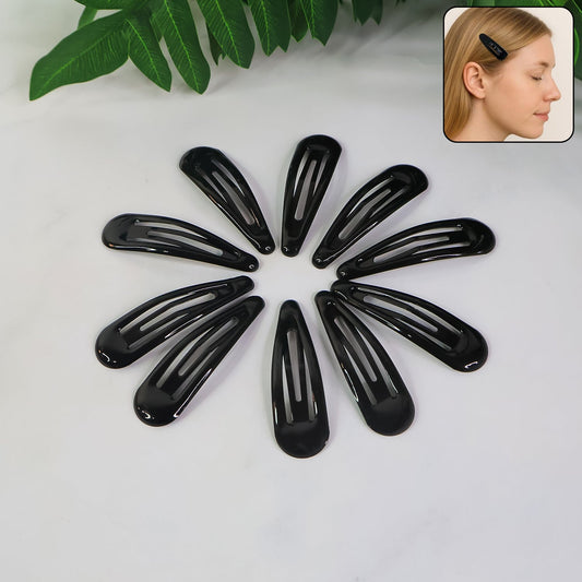 Close-up of durable matte finish metal hair clip snapping open
