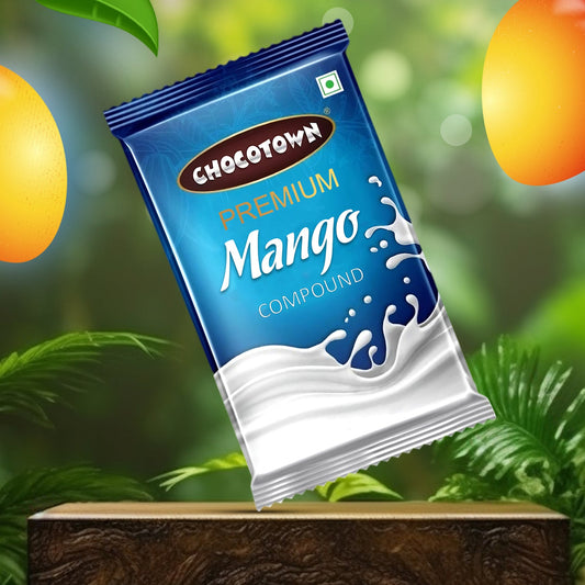 Mango Compound Chocolate slab by Chocotown, perfect for baking desserts.