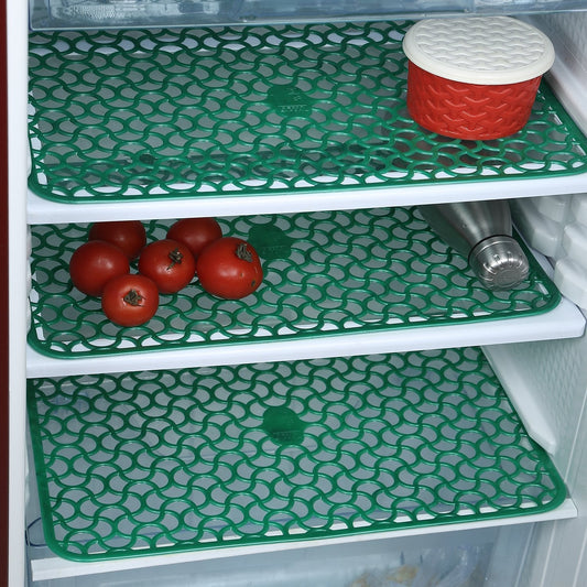 Waterproof PVC fridge drawer mats in a set of six.