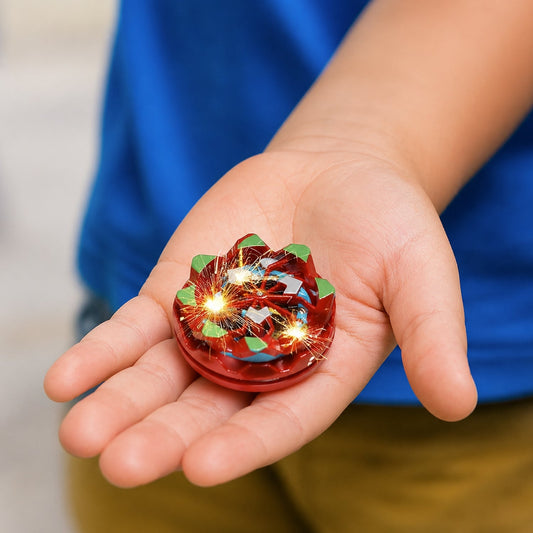 Fireworks style LED spinning toy for kids