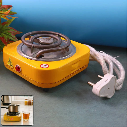 Electric single coil hot plate with high heat resistant coil on countertop