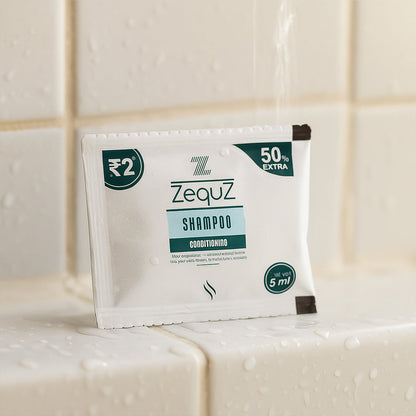 Soft lathering conditioning shampoo sachet packaged for convenient use