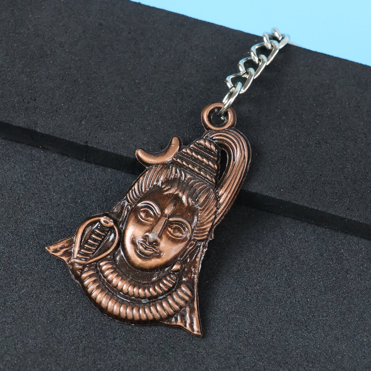Set of metal keychains with Lord Shiva and Adiyogi motifs