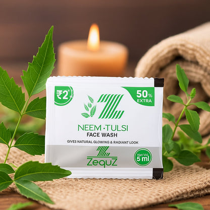 Herbal face wash sachet convenient for travel and on-the-go skincare