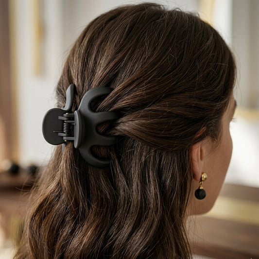 Matte finish hair claw clip with strong grip for secure styling