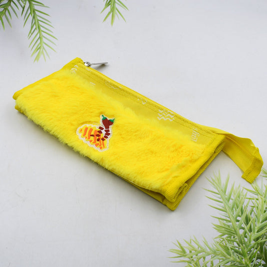 Closed double pocket pouch in a vibrant pattern, ready for use.