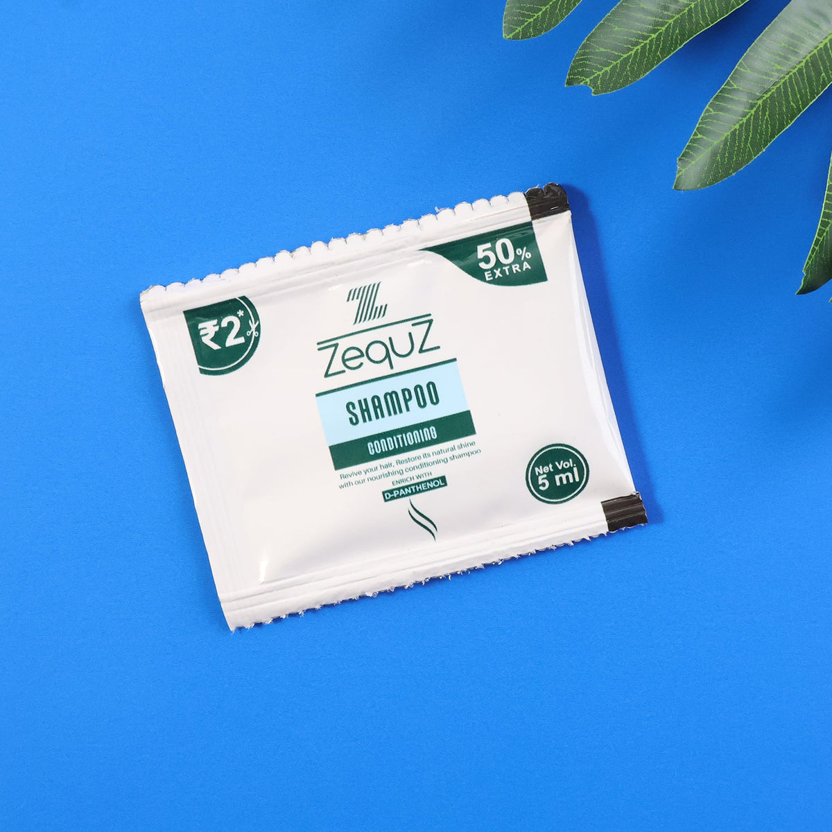 Nourishing hair shampoo sachet designed for gentle cleansing and conditioning