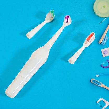 Packaging of the BrushedUp Electric Toothbrush, ensuring safe delivery.