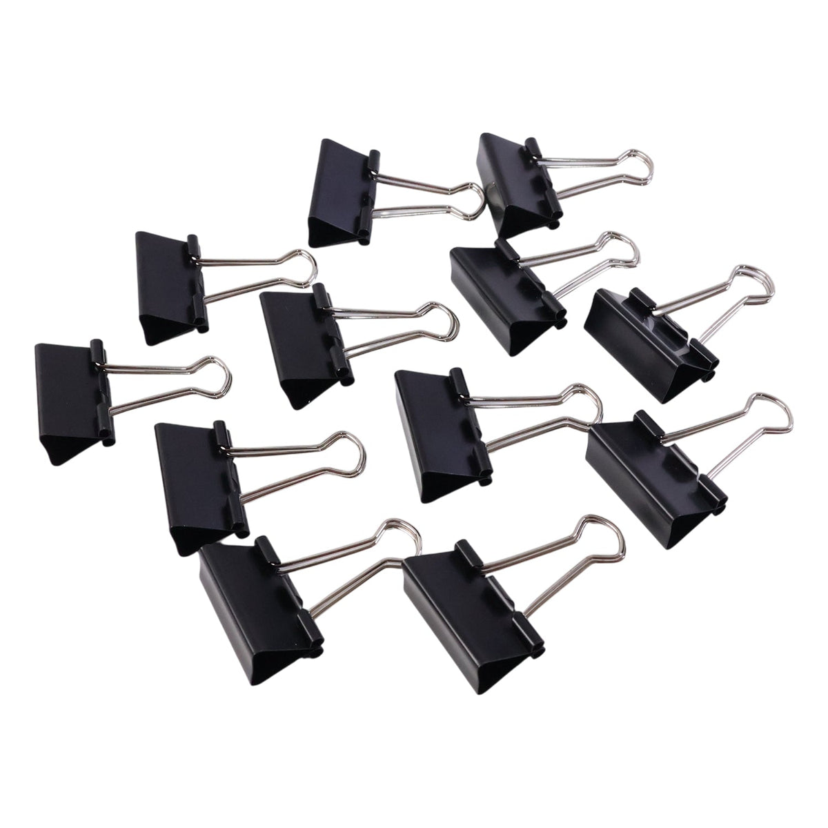 Set of 12 medium 32mm binder clips for holding papers tightly