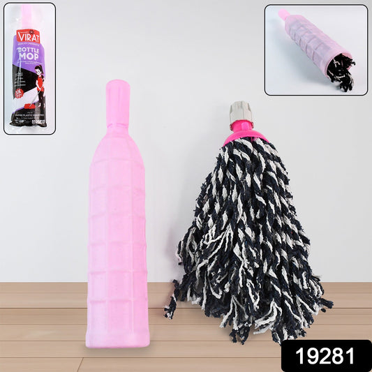 Side view of durable floor cleaning mop refill with ergonomic grip