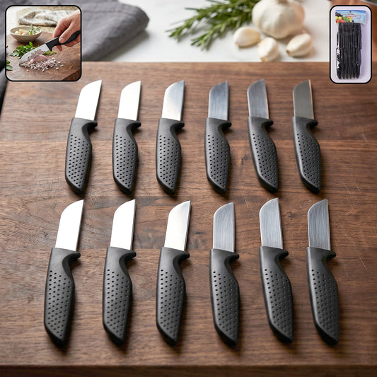 12-piece kitchen knife set with ergonomic non-slip handles for safe cooking