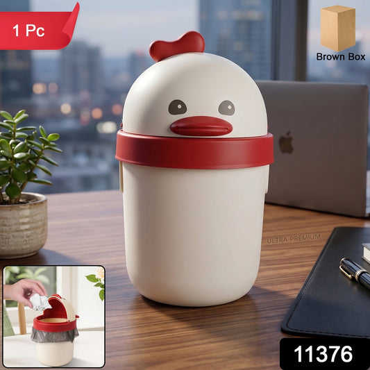 Cute chick-shaped mini trash can pack for desk or car