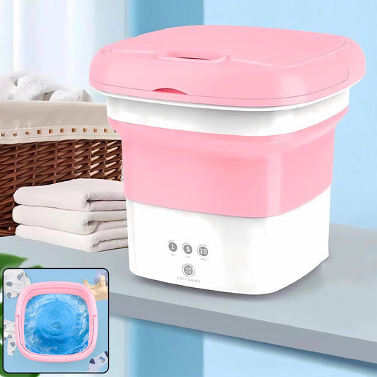 Mini foldable washing machine in a compact design.