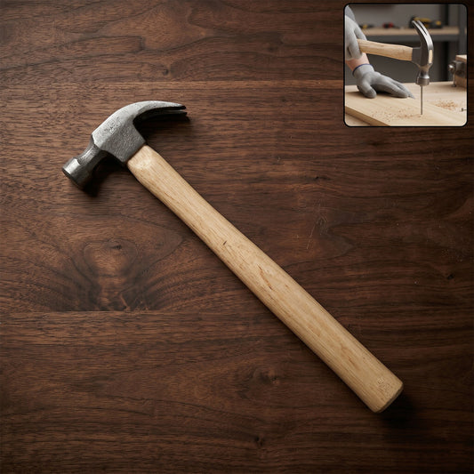 Heavy duty wooden handle claw hammer for carpentry and repairs