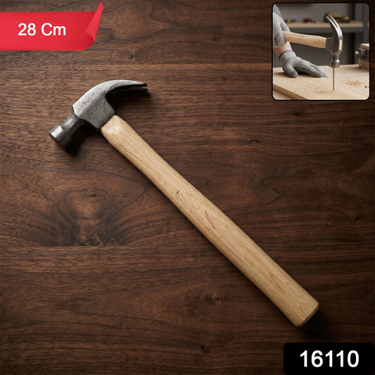 Claw hammer with wooden handle for nails and woodworking