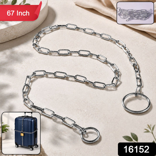 Steel luggage lock chain pack showing rust-resistant silver finish