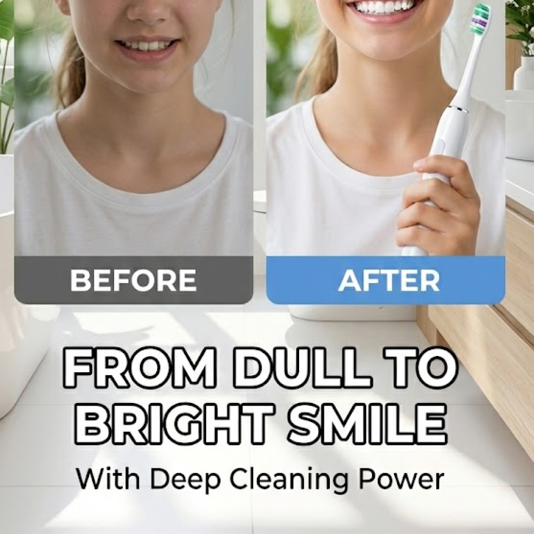 Electric Toothbrush showing its battery-operated design for convenient oral care.