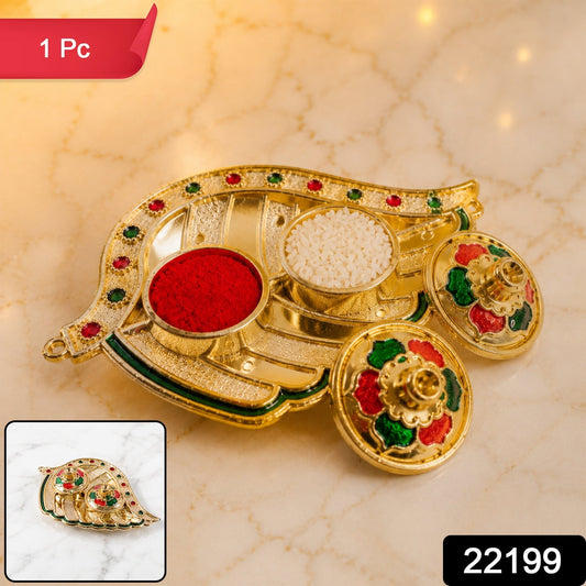 Decorative mango kankavati pack with golden finish