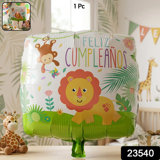 Party themed lion foil balloon for kids' birthday