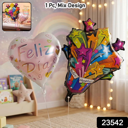 Colorful celebration foil balloon for kids' parties