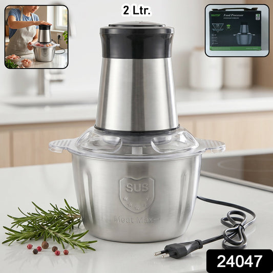 Stainless steel food processor appliance for quick meal prep