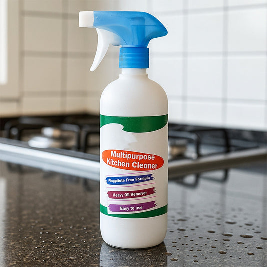 CookAura Kitchen Cleaner Spray 500ml bottle for oil and grease removal.