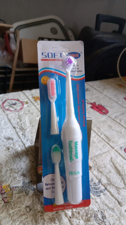 BrushedUp Electric Toothbrush with extra brush heads for extended use.