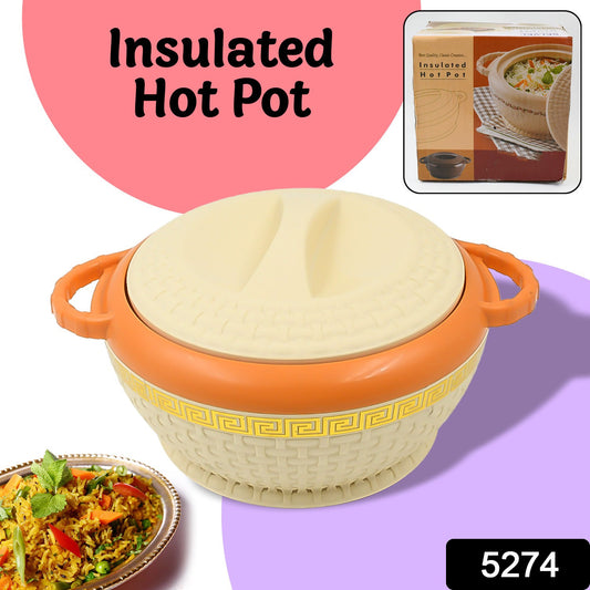 Close-up of the olive green insulated casserole hot pot.