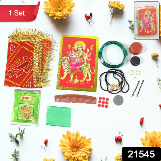 Complete pooja decoration box with traditional Mataji shringar accessories