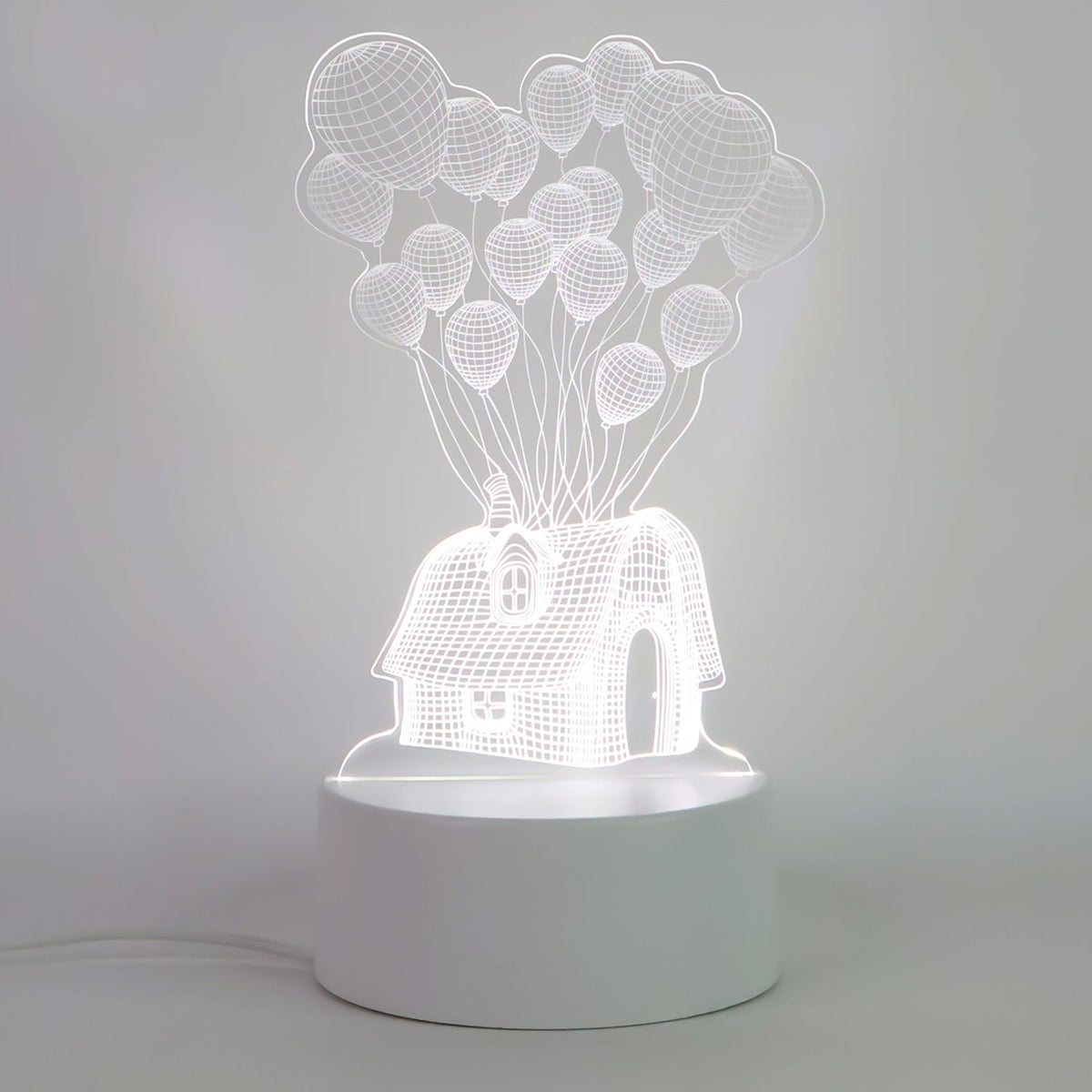 Decorative 3D Illusion LED Night Lamp with illuminated acrylic base