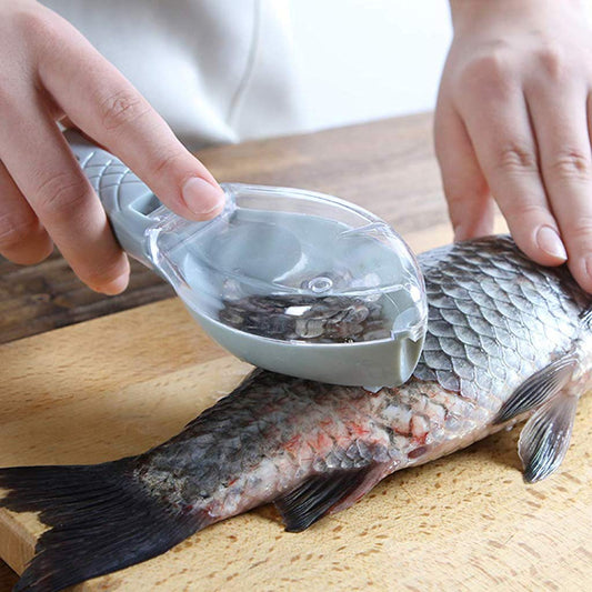 Close-up of the ergonomic Fish Scale Scraper for efficient fish cleaning.
