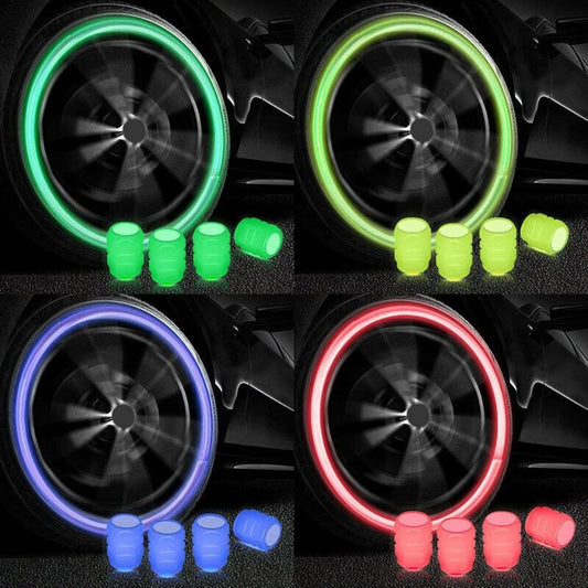 Luminous Tire Valve Stem Caps Set