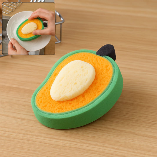 Ergonomic Mango Dish Sponge shown in use, making dishwashing easy.