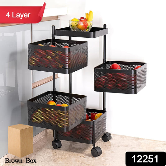 Kitchen organizer trolley showing spacious storage capacity