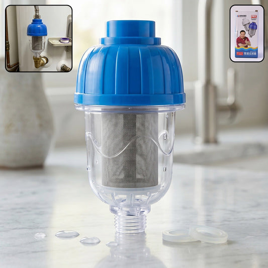 Multi-layer hard water shower filter designed for bathroom use