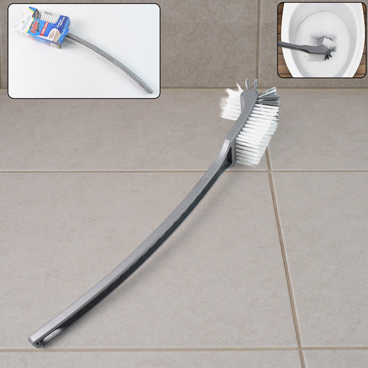 Pro Clean long handle toilet brush with curved nylon bristles for deep cleaning